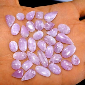 34 Pcs 112 Cts Natural Pink Kunzite Cabochon Gemstone Lot 18x8-8x8mm #14893 - Picture 1 of 5
