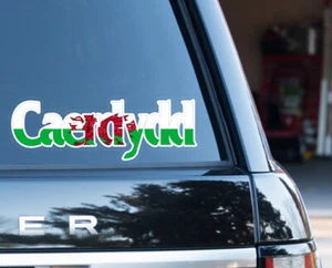 Caerdydd Town City Cardiff Wales Welsh window / bumper stickers/decals 2 pack 8" - Picture 1 of 4