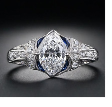 1.30CT Marquise Cut CZ Art Deco 935 Silver Women's Beautiful Fashion Ring