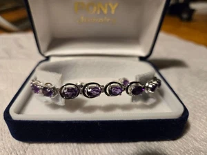 Individuelles Amethyst Armband und Ohrringe Set in .925 Silber - Bild 1 von 6