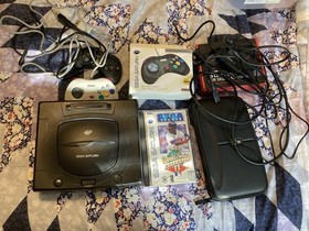 Sega Saturn MK-80000A With Controllers & 15 Games & Pound HDMI Adapter +extras
