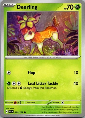 Deerling - - SV05: Temporal Forces 016/162 - Common - NM Pokémon TCG - Image 1 of 2