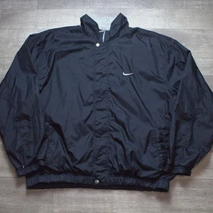 Vintage Nike Jacket Mens XL Black Windbreaker Swoosh Lightweight Mesh Lined 90s - Picture 1 of 6