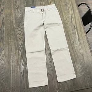 NWT Izod Pants Boys Chino Flat Front Straight Leg Cotton Stretch Beige Size 10 - Picture 1 of 11