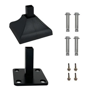 1x1 inch Square Post Fence Flange Kit, Premium Heavy Duty Powder-Coated Steel... - Imagen 1 de 7