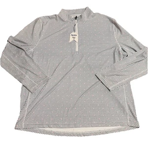 1764 Golf Pullover Uomo 2XL Bianco Navy Iconico Quarto Zip Performance - Foto 1 di 5