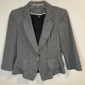 White House Black Market Gray Peplum Blazer - Picture 1 of 11