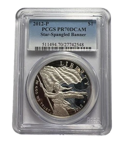 2012-P Star Spangled Banner S$1 Commemorative Silver Dollar PCGS PR70 Deep Cameo - Picture 1 of 5