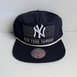 NWT New York Yankees Mitchell & Ness Navy MLB Ascend Rope Snapback Hat Cap - Picture 1 of 7
