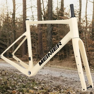 Carbon Fiber Gravel Bike Frameset 700c BSA Flat Mount Disc Brake Frame with Fork - Picture 1 of 39