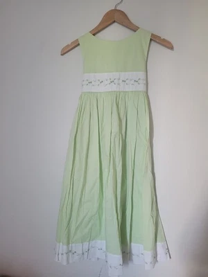 Strasburg Sleeveless Summer Dress Size 8Y Smocked Embroidered Cotton Floral - Image 1 of 4