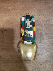 Brass Cowbell With Decorative Leather Strap - Picture 1 of 8