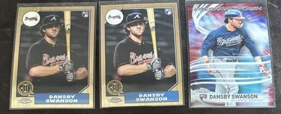 3 x Rookie Lot 2017 Topps Chrome Dansby Swanson ‘87 Topps x 2  + Freshman Flash - Image 1 of 2