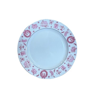 Juego de 4 platos de cena decorados con Navidad Grace Teaware 10 1/2" rosa/rojo Foto 1 de 3