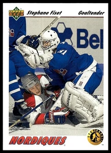 Stephane Fiset *TARJETA ESTRELLA NOVATO* 1991-92 Upper Deck #452 - Imagen 1 de 2