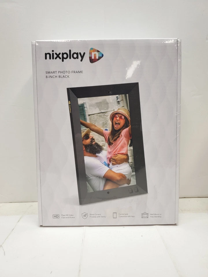 Nixplay Smart Photo Digital Picture Frame 8" Black W08G WiFi