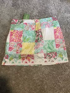 Lily Pulitzer, Multi-color Beach Print Cotton Skirt/Shorts, Style 80502, sz 0 - Picture 1 of 5