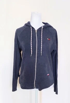 Tommy Hilfiger Sport Full Zip Cotton Blend Hoodie Pockets Blue Womens Size Small - Image 1 of 4