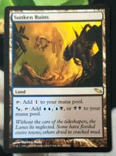Sunken Ruins MTG Shadowmoor Rare Land Heavily Played x1 OC1