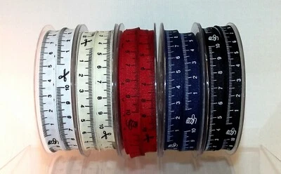 STEPHANOISE Tape Measure Ribbon 10mm wide 1m, 2m or 5m lengths 5 Colours