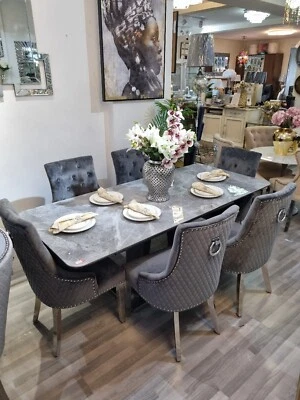 ADENNA GREY EXTENDABLE DINING TABLE SET - Image 1 of 4