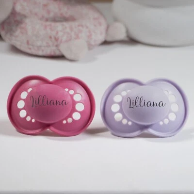 MAM ORIGINAL *2-PACK* PERSONALISED DUMMY PACIFIER SOOTHER, 2 S1ZES, 3 FONTS - Image 1 of 4
