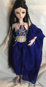 BJD Harem Veil Belly Dancer Dressed Doll Exotic 24" 1/3 BJD Cobalt Blue + Stand - Picture 1 of 23