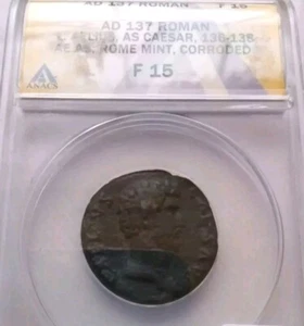 AELIUS as Caesar 136-138 AD. Rome Æ As Dupondius Spes ANACS Authenticated - Picture 1 of 4