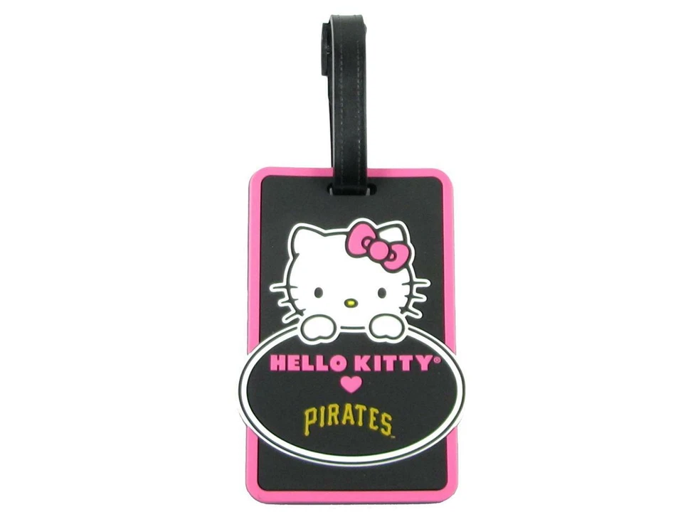 Pittsburgh Pirates Hello Kitty Peeking Luggage Tag Gym Bag MLB Girls Women S2 - Image 1 of 1