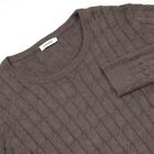 J Lindeberg Mens Brown Long Sleeve Cable Knit Jumper Sweater Pullover Xl