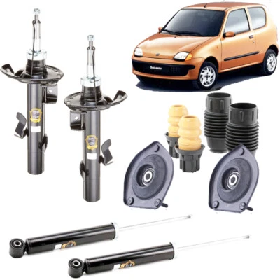 Kit 4 Ammortizzatori con Supporti e Tamponi FIAT Cinquecento Seicento 1991-2010 - Immagine 1 di 4