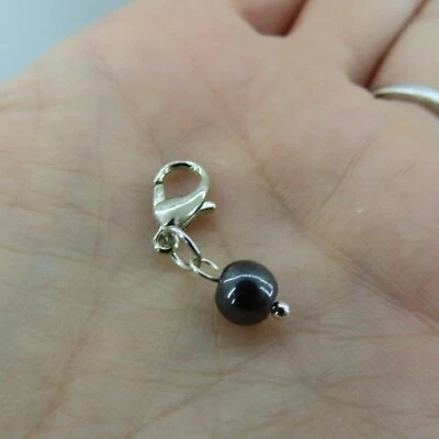 Llavero HEMATITE Charm Cremallera Clip Add On Cuelga Tono Plateado Gris Oscuro Foto 1 de 4