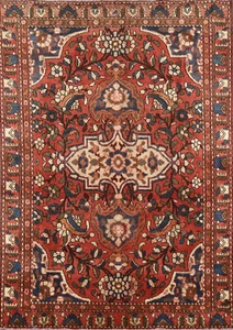 Vintage Traditional Floral Wool Bakhtiari Rug 5x6 ft Hand-knotted Carpet - Picture 1 of 21