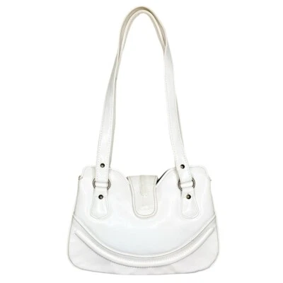 Bolso de hombro vintage de cuero sintético blanco años 60 Foto 1 de 4