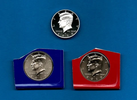 2010 P D S BU Satin/PROOF Kennedy Half Dolllars Cover