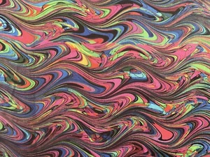 COLORFUL MARBLEIZED NOVELTY PRINT 100% COTTON FABRIC  1 Yard+ - Picture 1 of 2