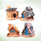 4PCS Miniature Fairy Garden House & Castle Kit Micro Landscape Ornaments