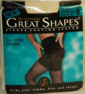 No Nonsense Great Shapes Figure Shaping Nylons Slim Tummy Hips Thighs SZB IVORY - Picture 1 of 1