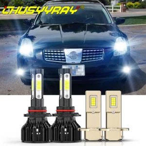9012 H3 Combo LED Headlight Bulbs High Low Dual Beam + Fog Light Xenon White 4x - Picture 1 of 16