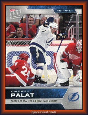 2021/22 Topps Now NHL STICKER #11 ONDREJ PALAT TAMPA BAY LIGHTNING PR 213 - Image 1 of 2