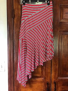 Gonna donna Free People orlo asimmetrico taglia US 2 nuova senza etichette rosso bianco marrone nero - Foto 1 di 10