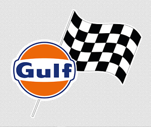Gulf  "rund-oval" ca.10cm Kontur geschnitten 2ST AUFKLEBER  NEU racing