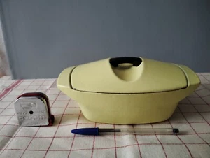 Le Creuset Vintage Raymond Loewy ELYSEE YELLOW Size 1 Rare Modèle - Imagen 1 de 21