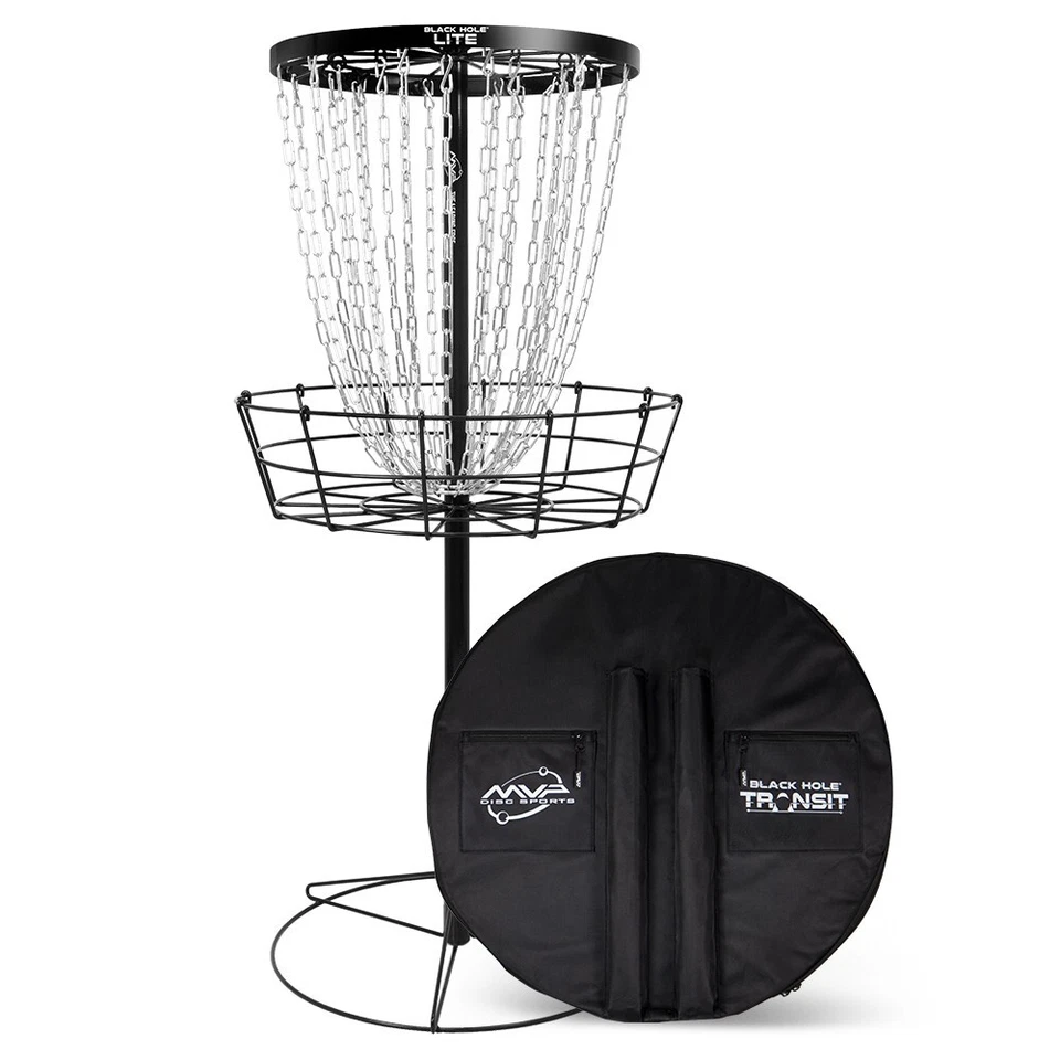 MVP Black Disc Sports Black Hole Lite Disc Golf Basket w Two Transit Bags