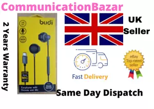 Budi USB C Connector Earphones 1.2M With Remote Volume Controls & Mic - Picture 1 of 2