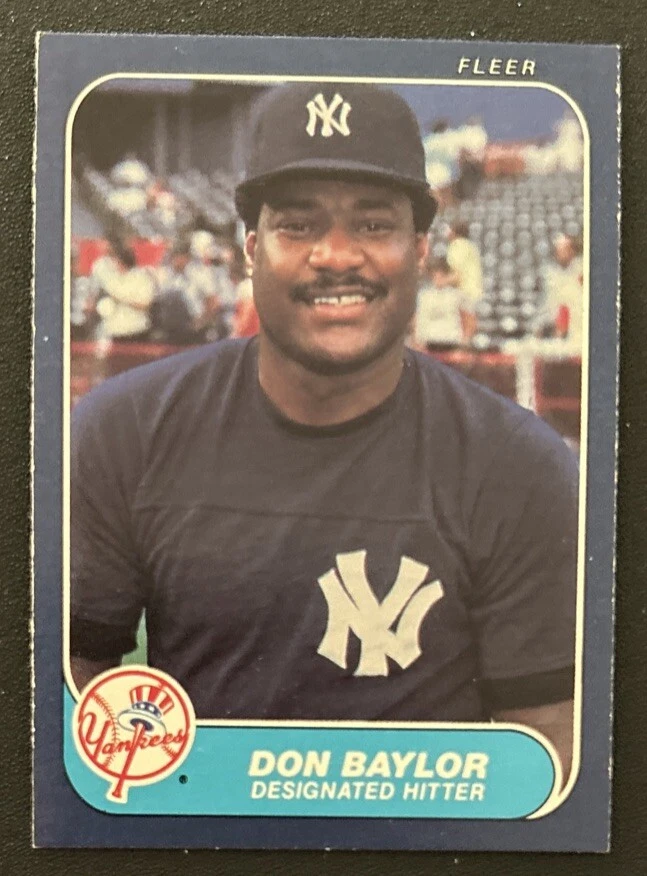 1986 Fleer Don Baylor Baseball Card #99 Yankees DH Low-Grade O/C - Image 1 of 2