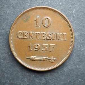 1937 SAN MARINO 10 CENTESIMI FREE SHIPPING M6409 - Picture 1 of 2