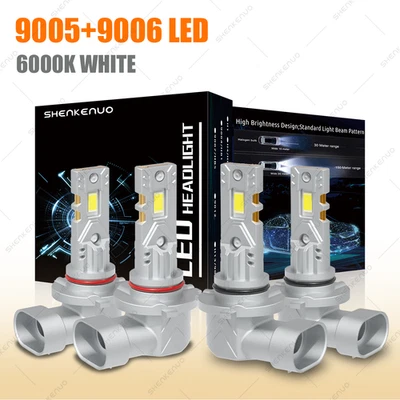 For Mitsubishi Lancer 2008 2009 2010 2011 2012-2017 4X 6000K LED Headlight Bulbs - Image 1 of 4