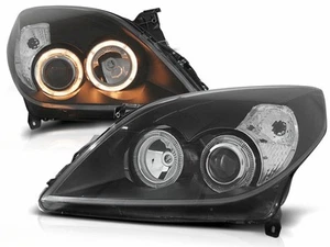 Juego de faros Angel Eyes en negro para Opel Vectra C 09.2005-2008 - Imagen 1 de 2