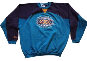 Sudadera vintage 1995 Reebok Super Bowl XXX para hombre talla 2XL verde azulado púrpura  - Imagen 1 de 4